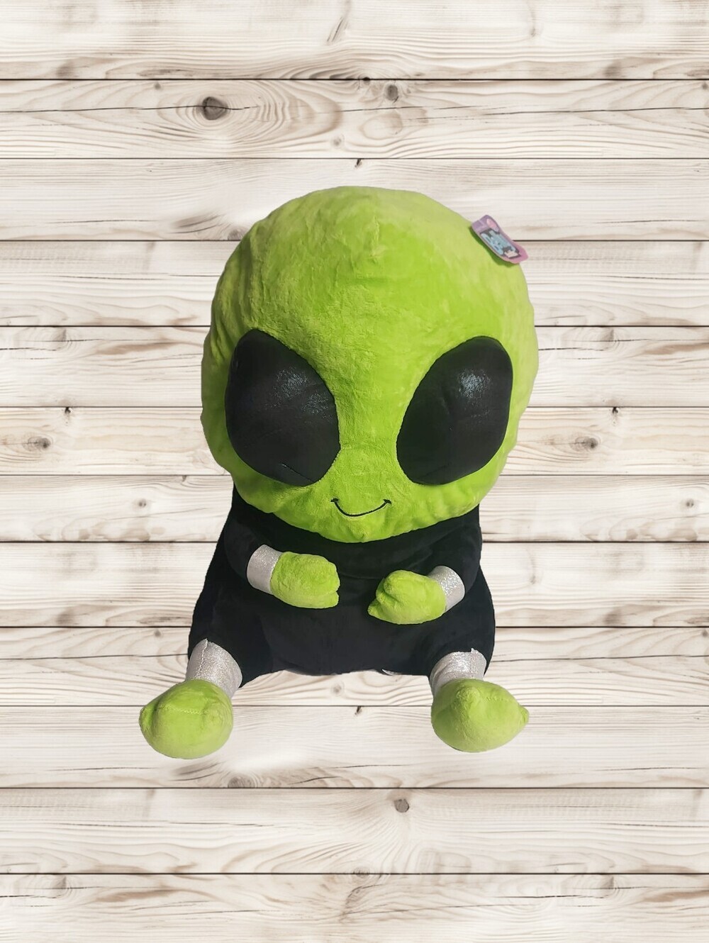 ​Title: Nanco Belly Buddies Alien Plush Green Black Spacesuit Large 16" NWT